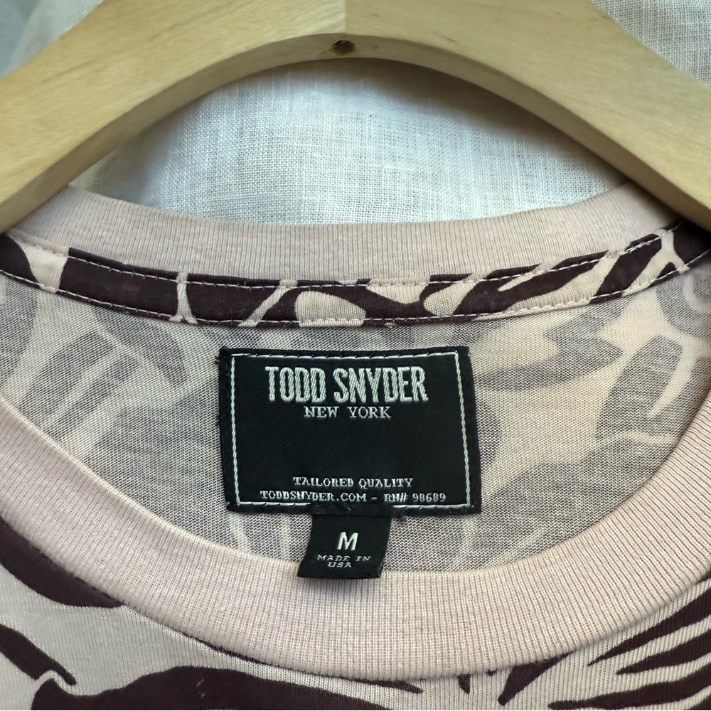 Todd Snyder nude cream pink brown tropical Hawaiian print crew neck‎ tee t-shirt - Picture 5 of 5